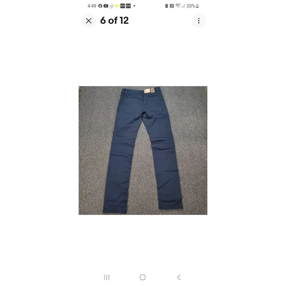 Prana Bridger Jeans Mens 30x36 Indie Blue Slim Straight Stretch 5 Pocket Organic